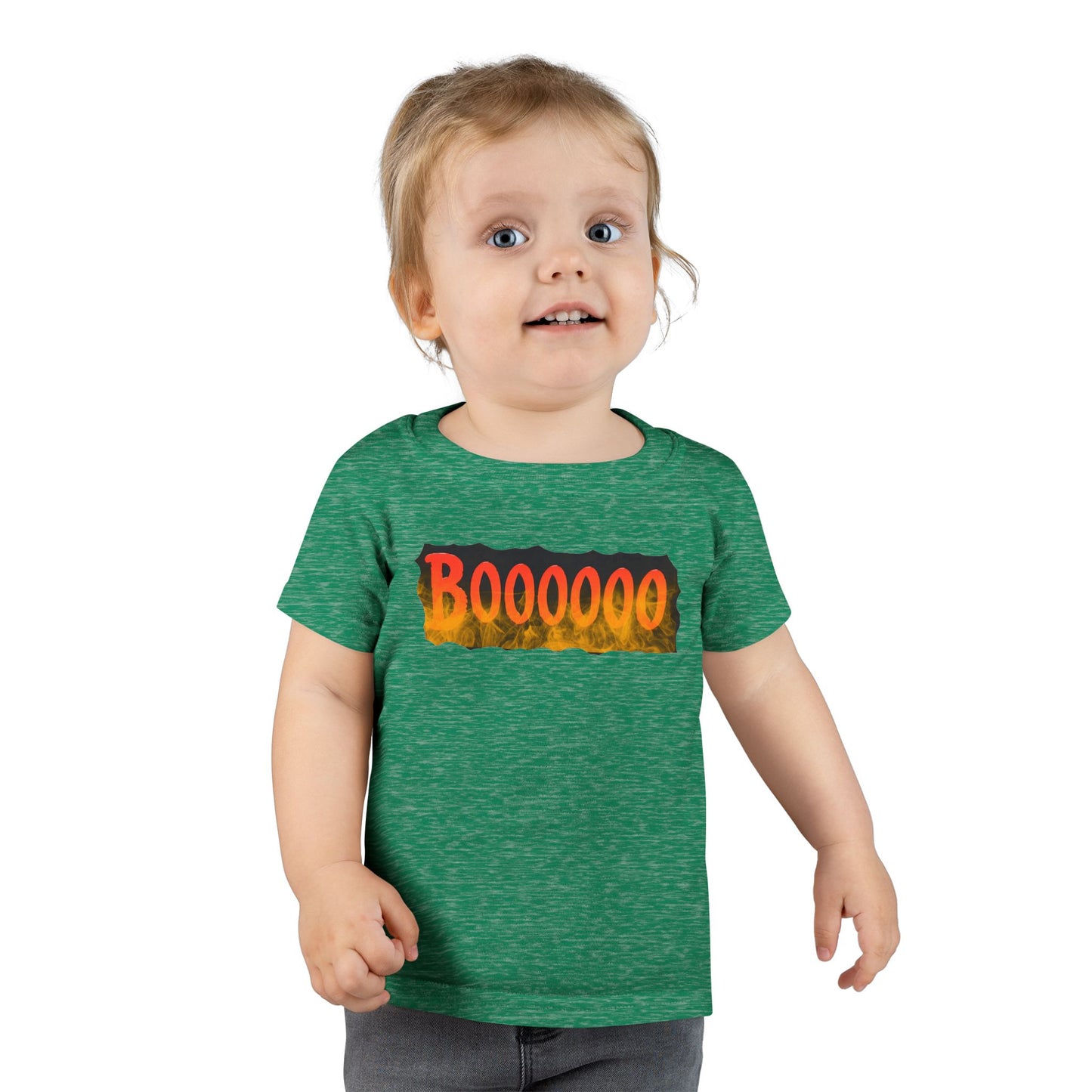 Toddler T-shirt with Halloween 'Boooo' Flames Design