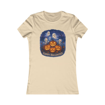 Women's Tee - Halloween Witch Stirring Cauldron in Spooky Forest
