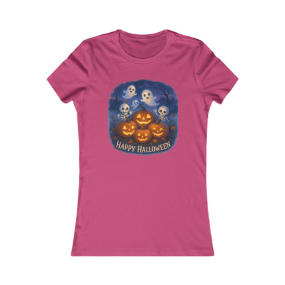 Women's Tee - Halloween Witch Stirring Cauldron in Spooky Forest