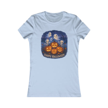 Women's Tee - Halloween Witch Stirring Cauldron in Spooky Forest