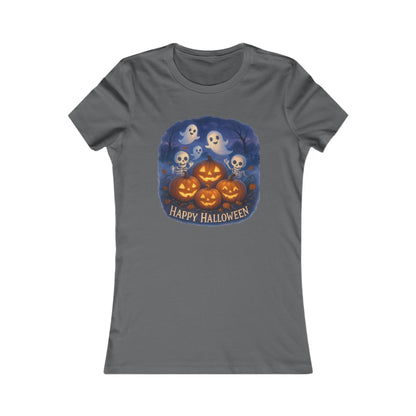 Women's Tee - Halloween Witch Stirring Cauldron in Spooky Forest