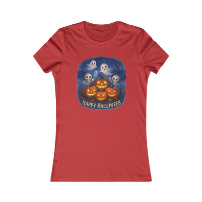 Women's Tee - Halloween Witch Stirring Cauldron in Spooky Forest