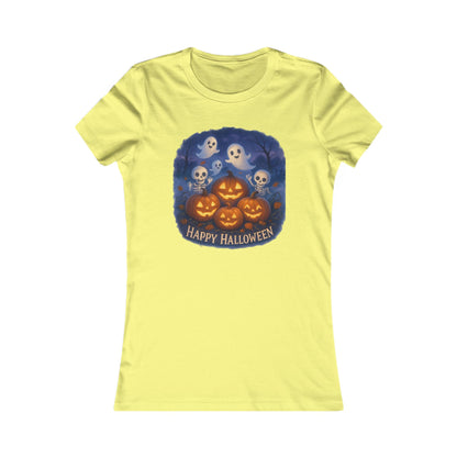 Women's Tee - Halloween Witch Stirring Cauldron in Spooky Forest