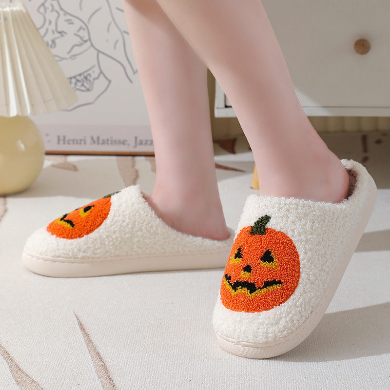 Halloween Pumpkin Slippers Warm Winter Slippers Men And Women