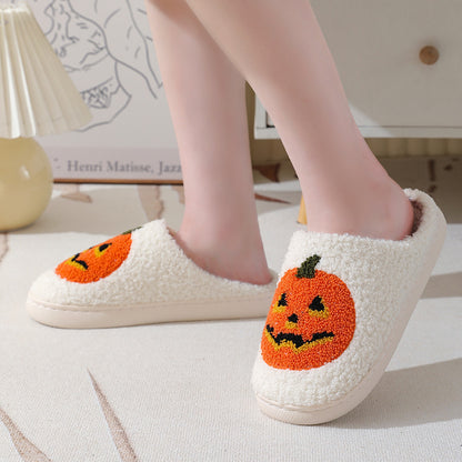 Halloween Pumpkin Slippers Warm Winter Slippers Men And Women