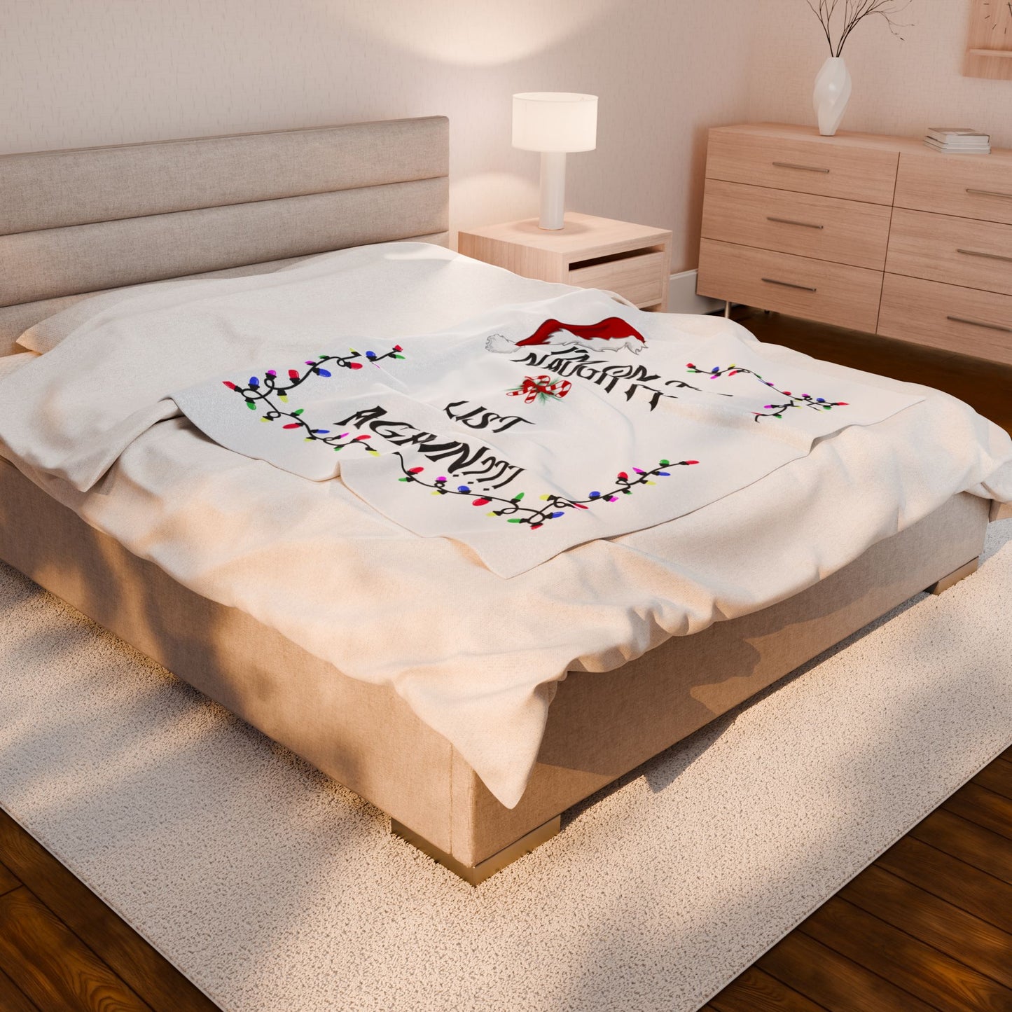 Cozy Holiday Blanket: I'm on the Naughty List Again, Christmas Throw, Winter Comfort, Gift for Her, Festive Decor