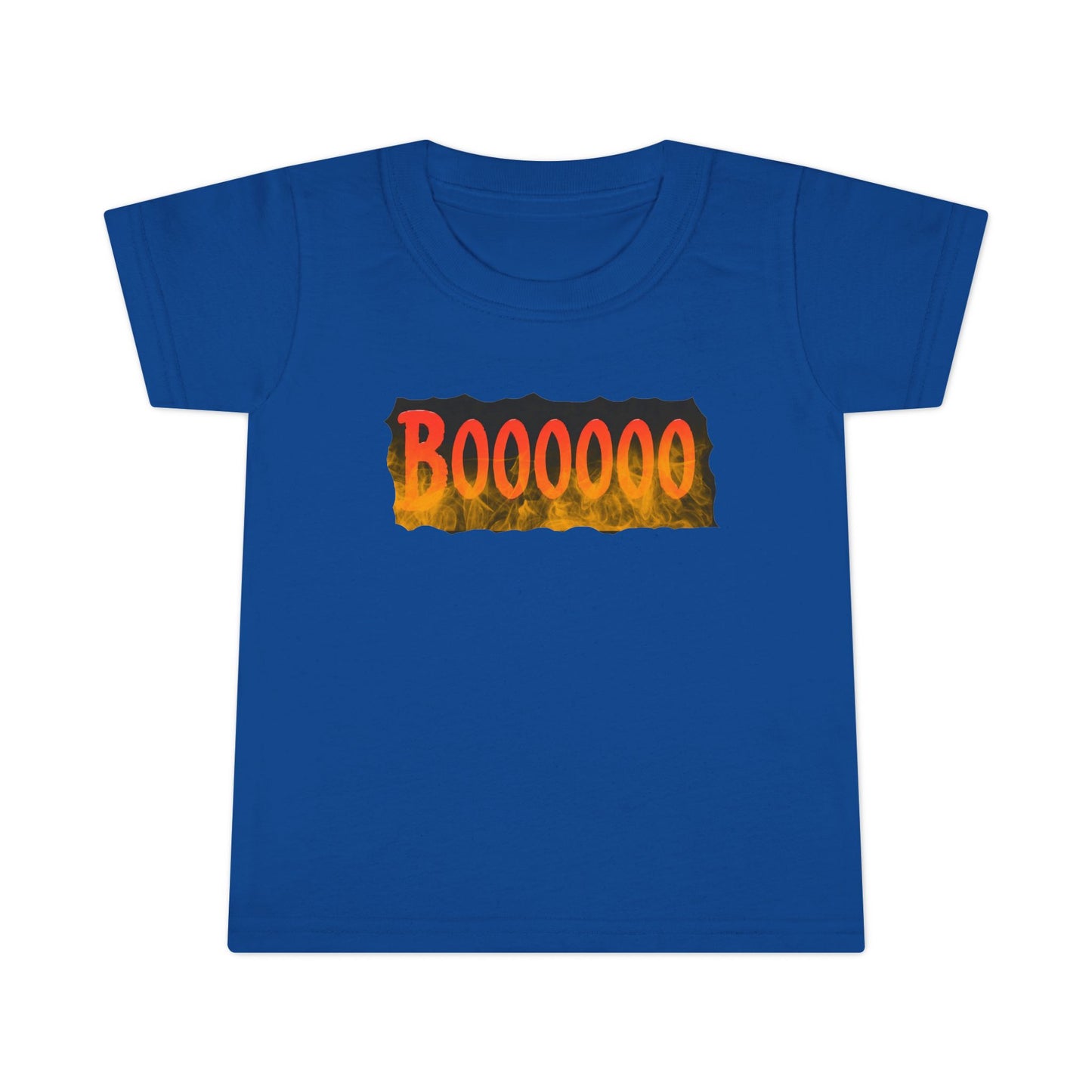 Toddler T-shirt with Halloween 'Boooo' Flames Design