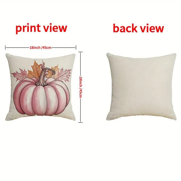 4PCS Fall Pumpkin Maple Leaf Pillow Covers 18x18 Inch