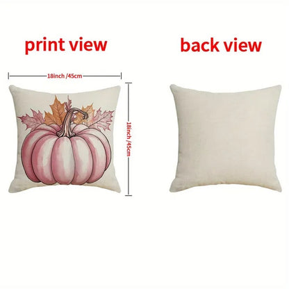 4PCS Fall Pumpkin Maple Leaf Pillow Covers 18x18 Inch
