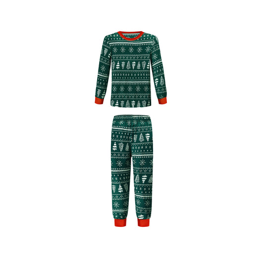Family Matching Green Christmas Pajama Set – Cotton Blend Comfort