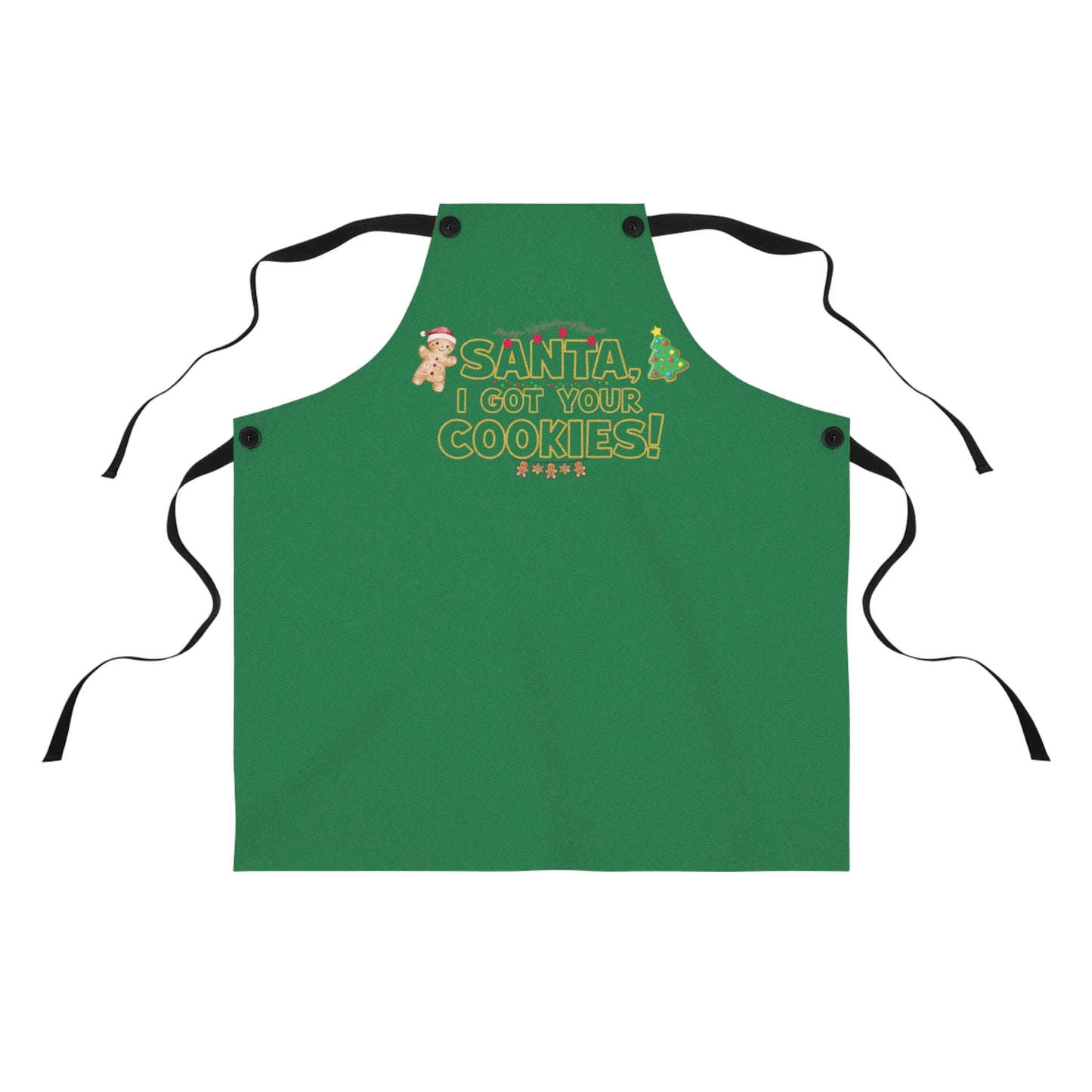 Santa Cookie Apron, Festive Baking Apron, Holiday Apron Gift, Christmas Cooking Gear, Cute Kitchen Accessory