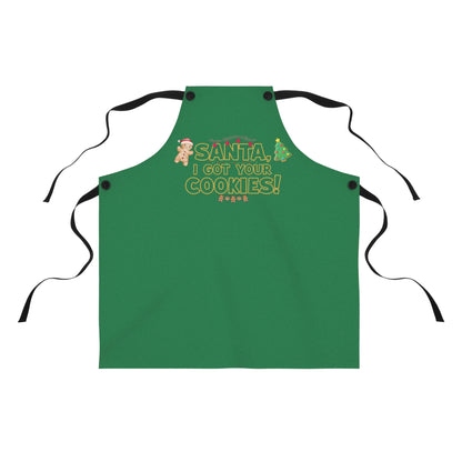 Santa Cookie Apron, Festive Baking Apron, Holiday Apron Gift, Christmas Cooking Gear, Cute Kitchen Accessory