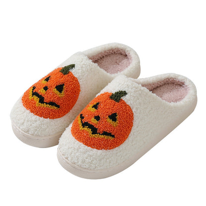 Halloween Pumpkin Slippers Warm Winter Slippers Men And Women