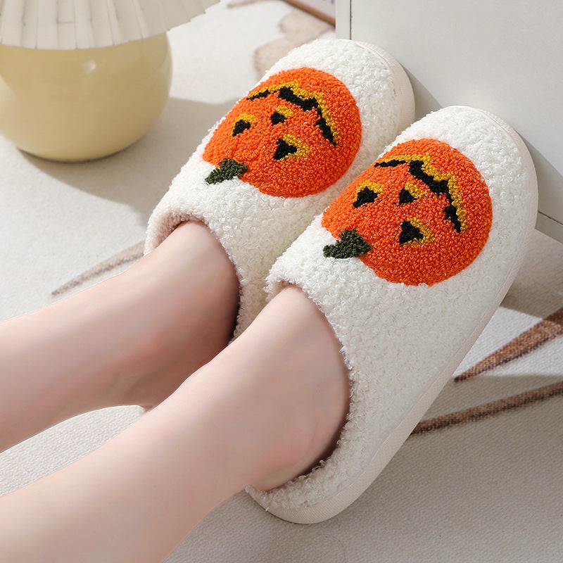 Halloween Pumpkin Slippers Warm Winter Slippers Men And Women