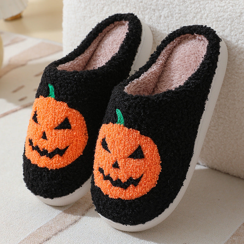 Halloween Pumpkin Slippers Warm Winter Slippers Men And Women