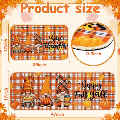Fall/Thanksgiving Kitchen Mat Set of 2