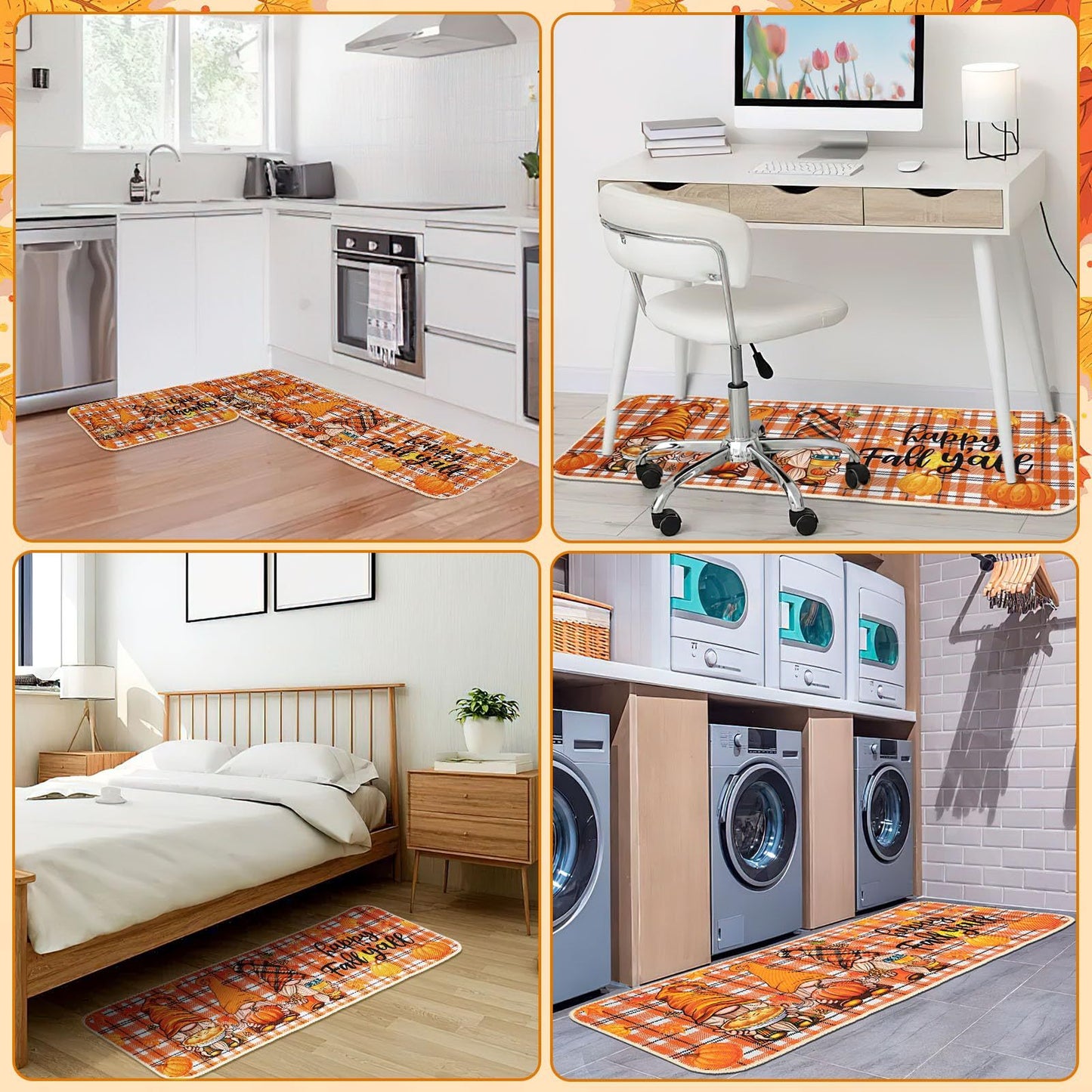 Fall/Thanksgiving Kitchen Mat Set of 2