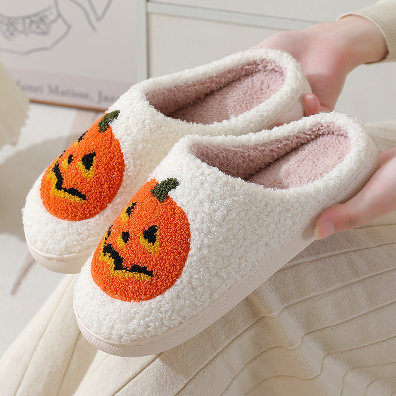 Halloween Pumpkin Slippers Warm Winter Slippers Men And Women