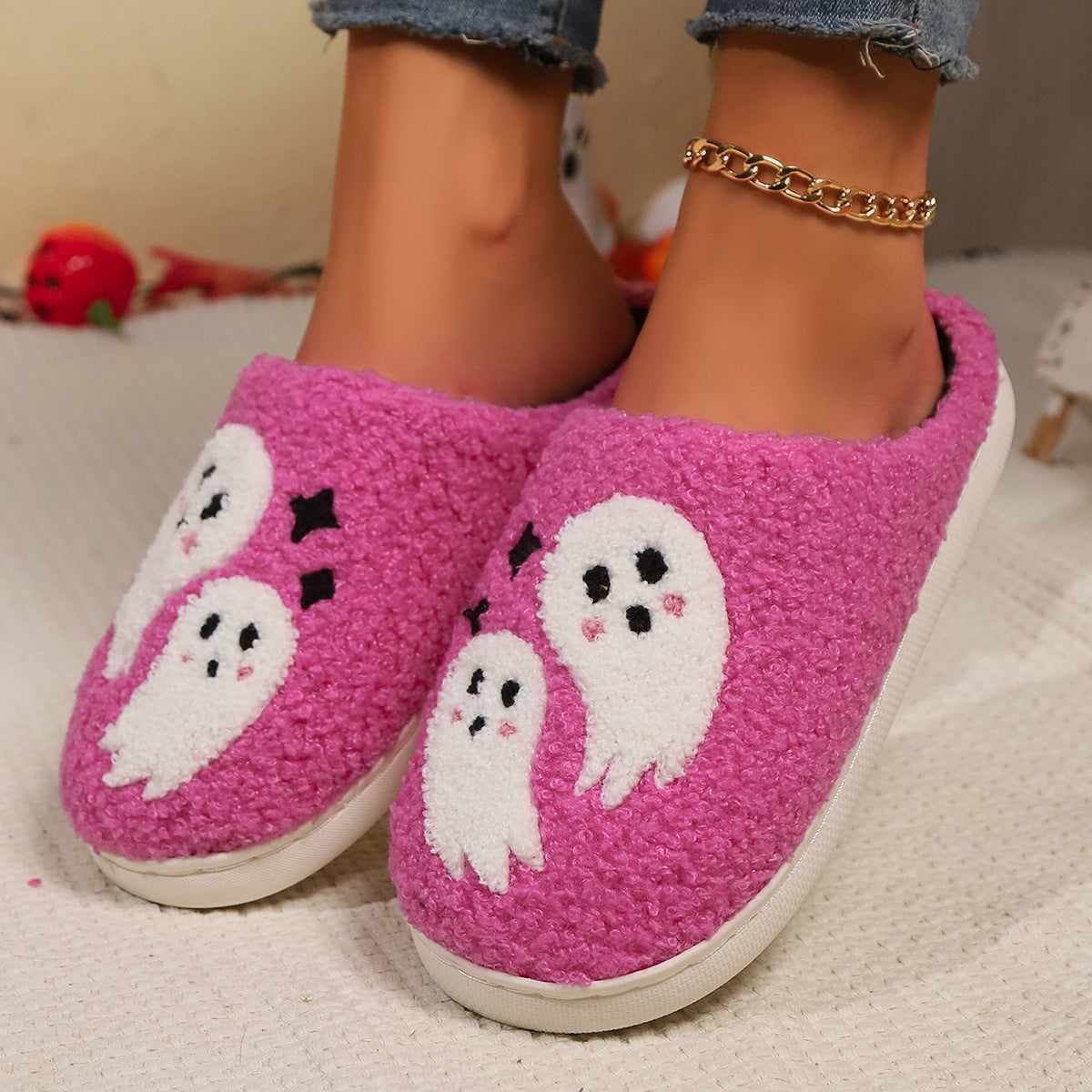 Halloween Cartoon Ghost Slippers Women Indoor Non-slip