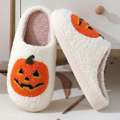 Halloween Pumpkin Slippers Warm Winter Slippers Men And Women